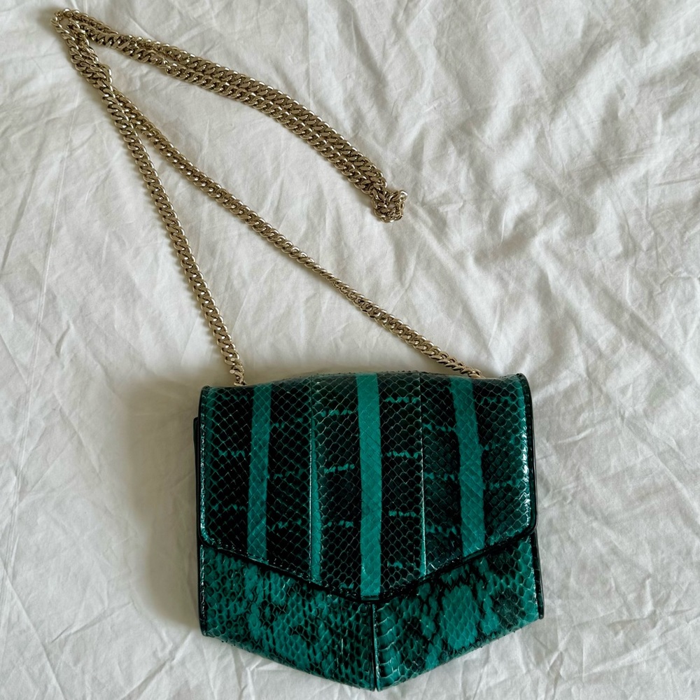 Sandro Paris Turquoise Snakeskin Crossbody Purse